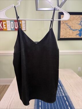 Nine West Black Faux-Leather Spaghetti-Strap Camisole